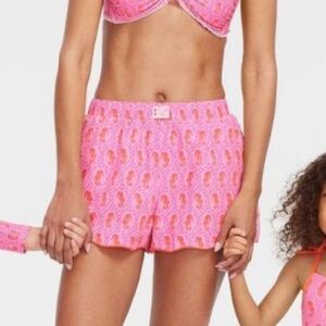 NWT Roller Rabbit x Target Women’s Seahorse Poplin Boxer Shorts- Pink
